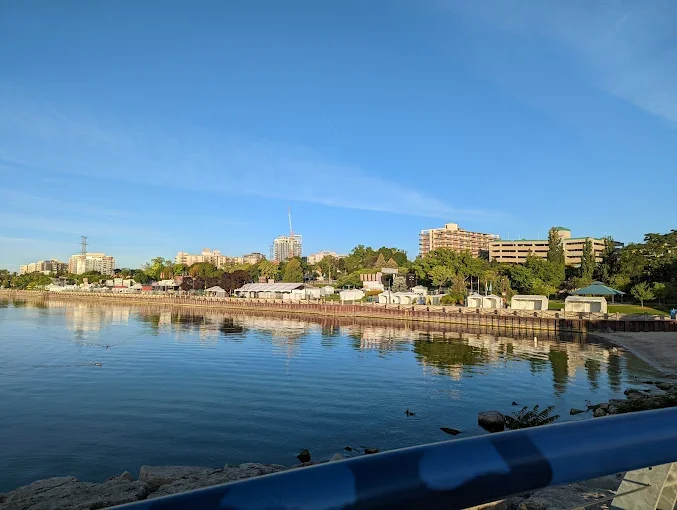 Spencer Smith Park waterfront in Burlington Ontario with Lake Ontario view